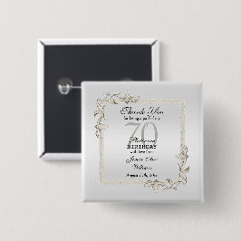 Badge Carré 5 Cm Posh 70e anniversaire Platinum