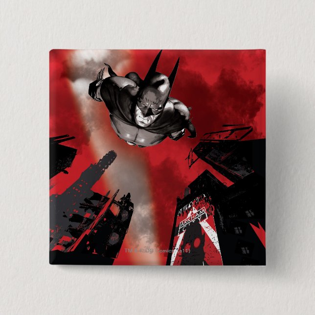 Badge Carré 5 Cm Poster AC - Batman volant (Devant)