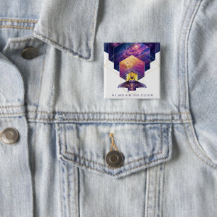 Badge Carré 5 Cm Poster du télescope spatial James Webb.