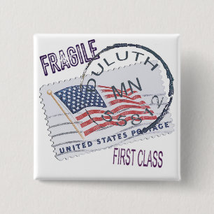 Badge Carré 5 Cm Postmark Duluth 55812