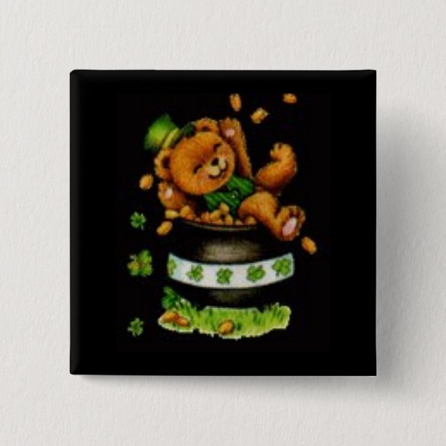 Badge Carré 5 Cm Pot d'ours (Devant)
