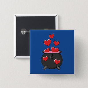 Badge Carré 5 Cm Potion d'amour des coeurs