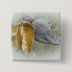 Badge Carré 5 Cm Pots de Milkweed