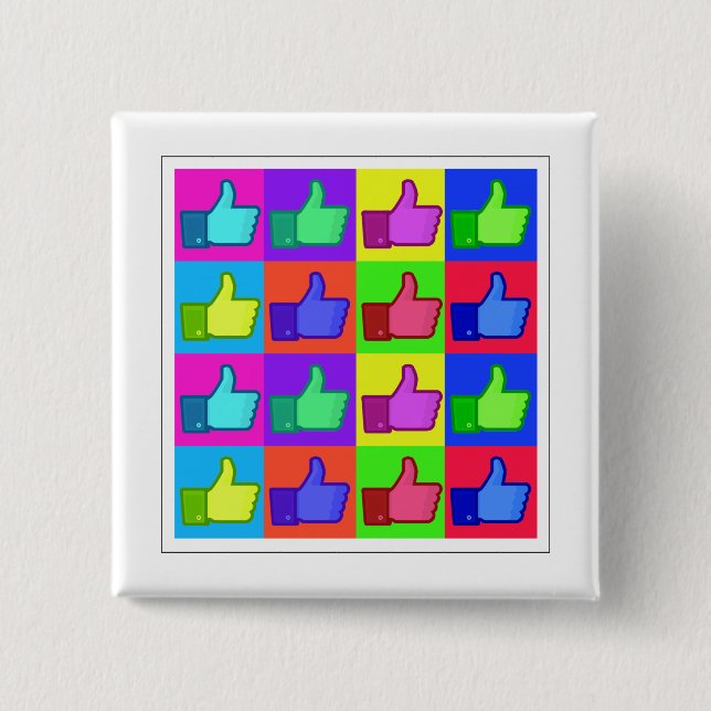Badge Carré 5 Cm Pouces ! (Devant)