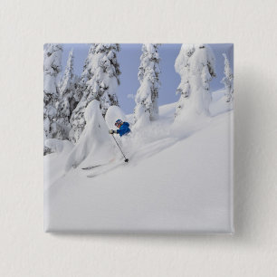Badge Carré 5 Cm Poudre de skis Mistie Fortin