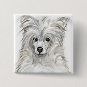 Badge Carré 5 Cm Pouf chinois en poudre