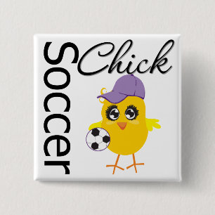 Badge Carré 5 Cm Poulet de foot v2