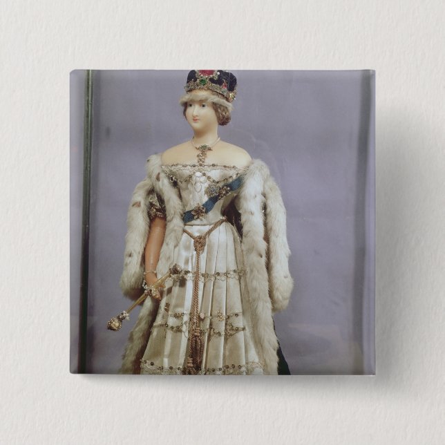 Badge Carré 5 Cm Poupée de la Reine Victoria (Devant)