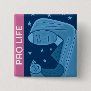 BADGE CARRÉ 5 CM POUR LA VIE