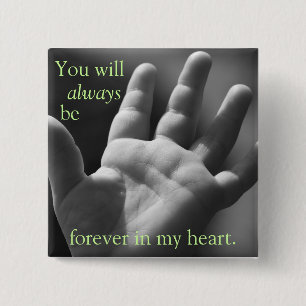 Badge Carré 5 Cm Pour toujours à mon coeur