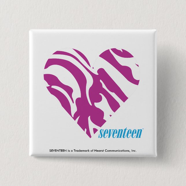 Badge Carré 5 Cm Pourpre 2 de zèbre (Devant)