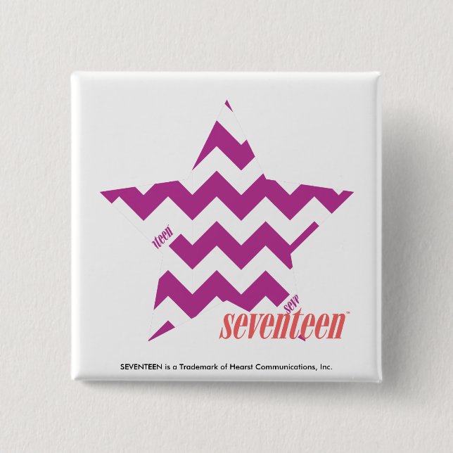 Badge Carré 5 Cm Pourpre 4 de zigzag (Devant)