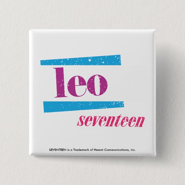 Badge Carré 5 Cm Pourpre de Lion (Devant)
