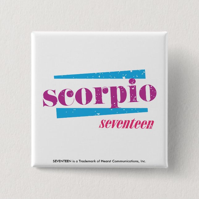 Badge Carré 5 Cm Pourpre de Scorpion (Devant)