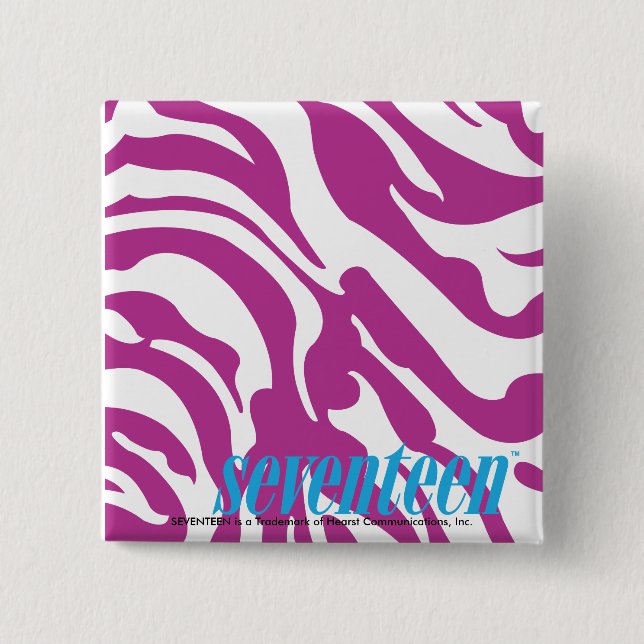 Badge Carré 5 Cm Pourpre de zèbre (Devant)