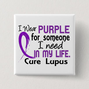Badge Carré 5 Cm Pourpre pour quelqu'un j'ai besoin de lupus