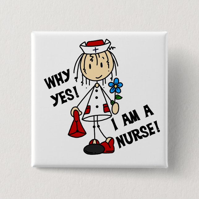 Badge Carré 5 Cm Pourquoi je suis infirmière (Devant)