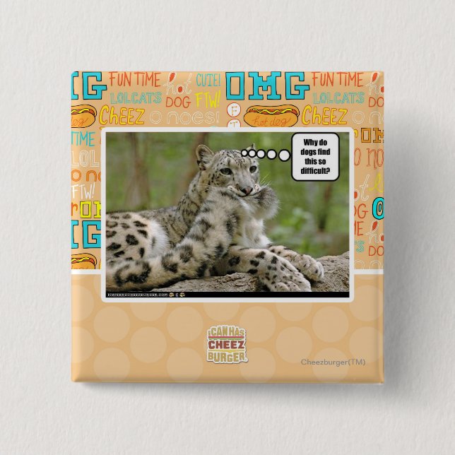 Badge Carré 5 Cm Pourquoi les chiens trouvent-ils ceci si difficile (Devant)