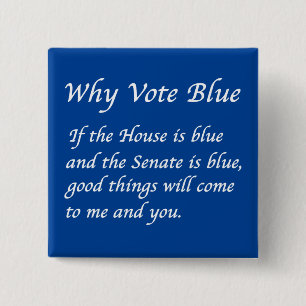 Badge Carré 5 Cm Pourquoi voter bleu en 2024