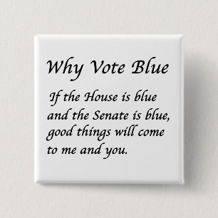 Badge Carré 5 Cm Pourquoi voter bleu en 2024