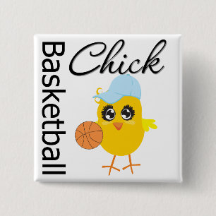 Badge Carré 5 Cm Poussin de basket-ball