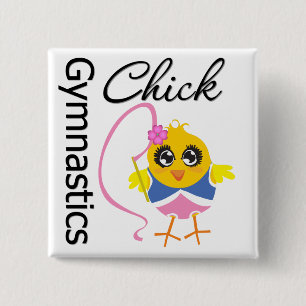 Badge Carré 5 Cm Poussin de gymnastique