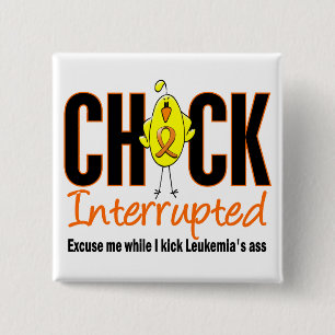 Badge Carré 5 Cm Poussin de leucémie interrompu