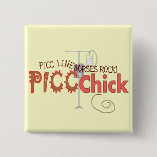 Badge Carré 5 Cm POUSSIN de PICC avec IV la conception de POMPE