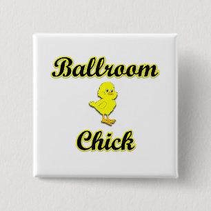 Badge Carré 5 Cm Poussin de salle de bal