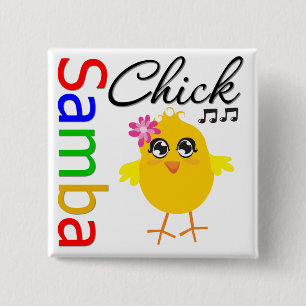 Badge Carré 5 Cm Poussin de samba