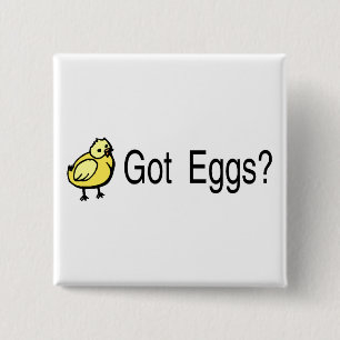 Badge Carré 5 Cm Poussin obtenu d'oeufs
