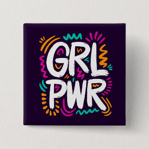 Badge Carré 5 Cm Pouvoir des filles