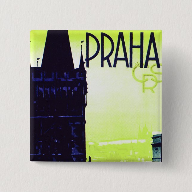 Badge Carré 5 Cm Praha (Devant)