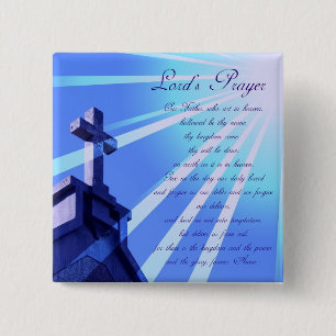 Badge Carré 5 Cm Prayer Design Pin de seigneur