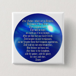 Badge Carré 5 Cm Prayer du seigneur