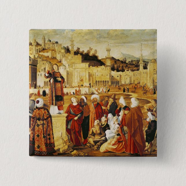 Badge Carré 5 Cm Prédication de St Stephen (Devant)