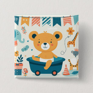 Badge Carré 5 Cm Premier bain du bébé