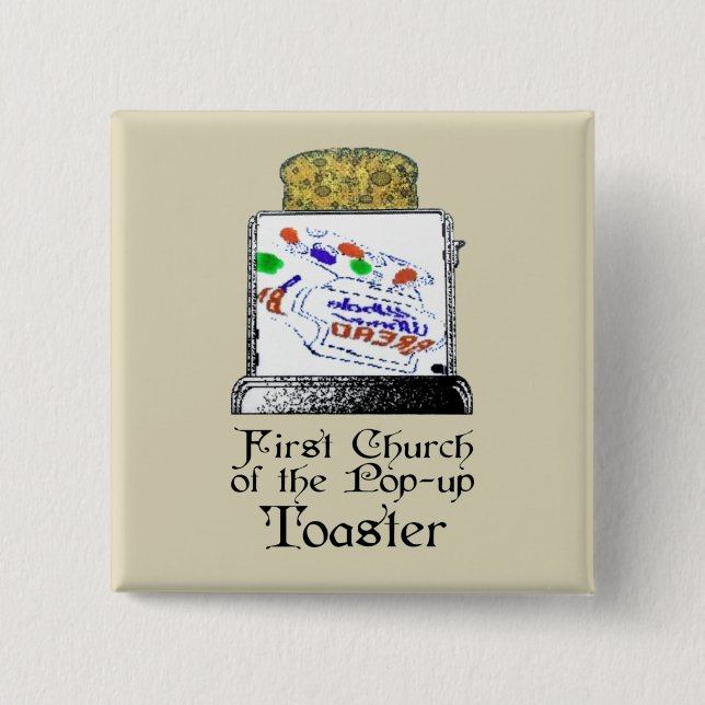 Badge Carré 5 Cm Première église du Pop-up Toaster (Devant)