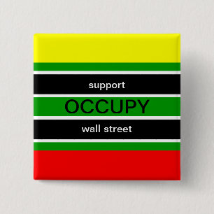 BADGE CARRÉ 5 CM PRENDRE EN CHARGE OCCUPY WALL STREET