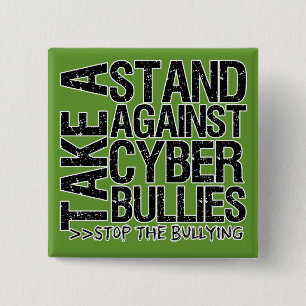 Badge Carré 5 Cm Prenez position contre les cyber-brutes