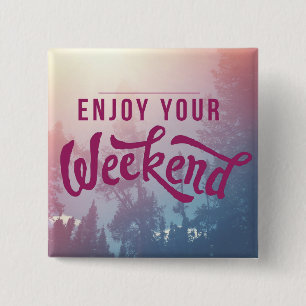 Badge Carré 5 Cm Préparez pour le week-end