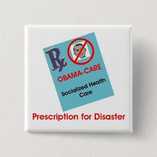 Badge Carré 5 Cm Prescription pour le bouton de catastrophe