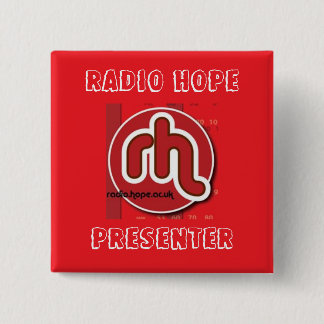 Badge Carré 5 Cm Présentateur par radio d'espoir
