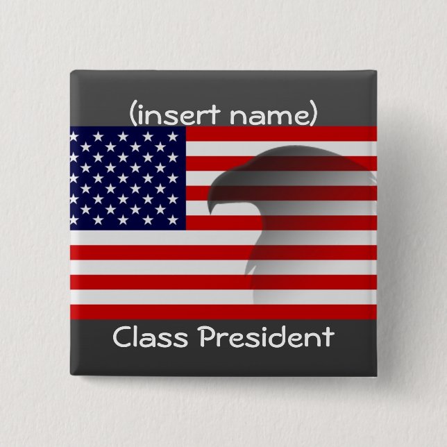 Badge Carré 5 Cm président de classe (Devant)