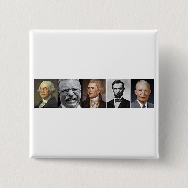 Badge Carré 5 Cm Président des États-Unis (Devant)