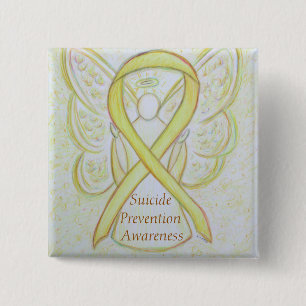 Badge Carré 5 Cm Prévention du suicide Ange Sensibilisation Pins 