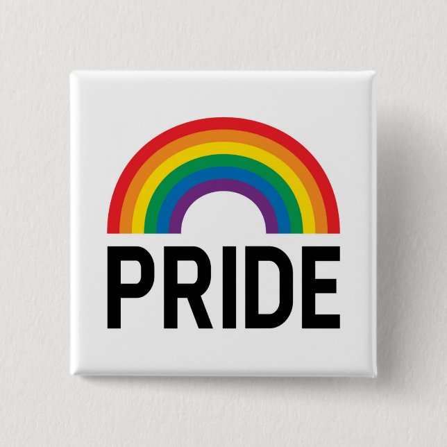 Badge Carré 5 Cm Pride arc-en-ciel (Devant)