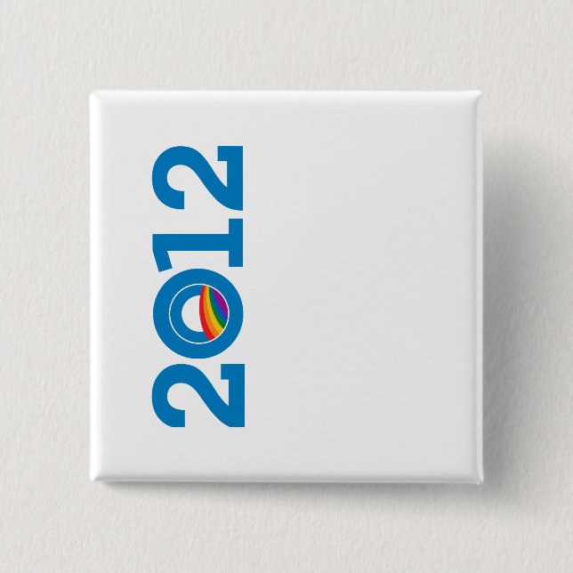 BADGE CARRÉ 5 CM PRIDE OBAMA 2012 (Devant)