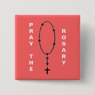 BADGE CARRÉ 5 CM PRIE LE ROSARY