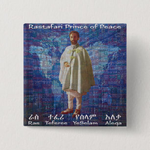 Badge Carré 5 Cm Prince de Rastafari de paix